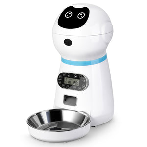 Smart Automatic Pet Feeder With Voice Record Stainless Steel LCD Screen