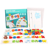 1 Set Wooden Number Or Alphabet Plus Learning Cards