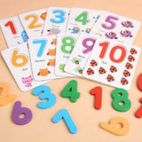 1 Set Wooden Number Or Alphabet Plus Learning Cards