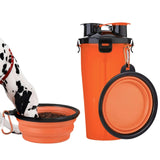 2-in-1 Dog Water/Food Bottle With Collapsible Bowls