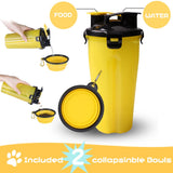 2-in-1 Dog Water/Food Bottle With Collapsible Bowls